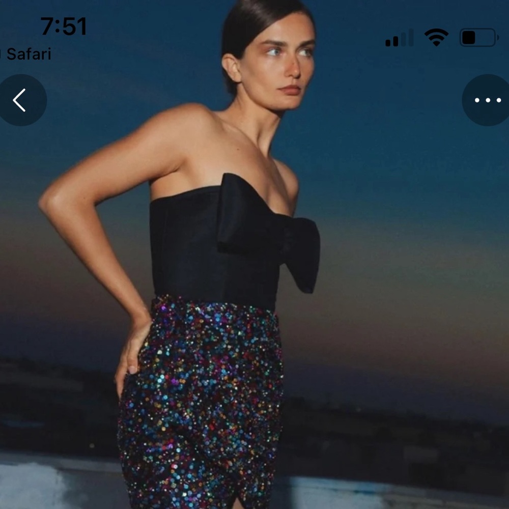 NWT Anthropologie Atsu sequin mini bow dress
